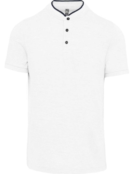 K-KA223-MEN'S SHORT SLEEVE POLO SHIRT WITH MANDARIN COLLAR