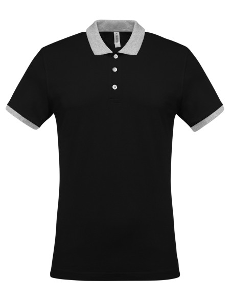 K-KA258-Polo piqué bicolore homme