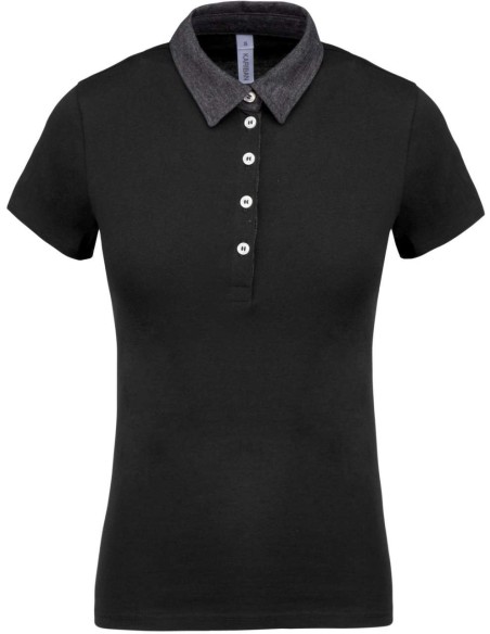 K-KA261-LADIES' TWO-TONE JERSEY POLO SHIRT