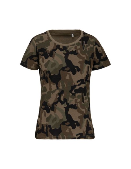 K-KA3031-LADIES' SHORT-SLEEVED CAMO T-SHIRT