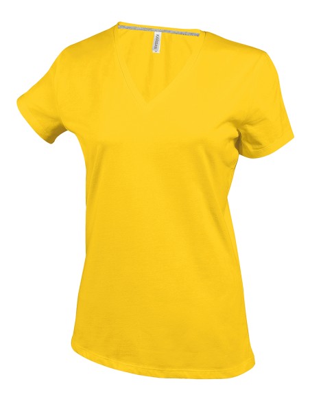 K-KA381-T-shirt col V manches courtes femme