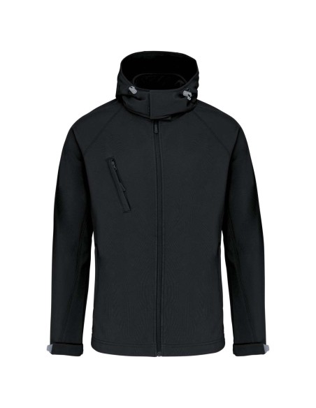 K-KA413-MEN'S DETACHABLE HOODED SOFTSHELL JACKET