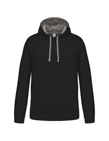 K-KA446-MEN'S CONTRAST HOODED SWEATSHIRT