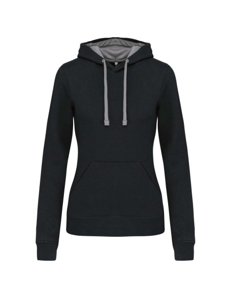 K-KA465-LADIES’ CONTRAST HOODED SWEATSHIRT