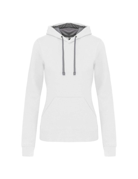 K-KA465-LADIES’ CONTRAST HOODED SWEATSHIRT