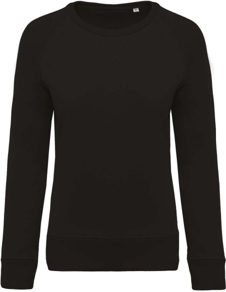 K-KA481-LADIES’ ORGANIC COTTON CREW NECK RAGLAN SLEEVE SWEATSHIRT