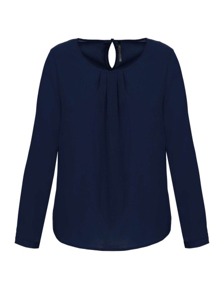 K-KA5003-LADIES' LONG-SLEEVED CREPE BLOUSE