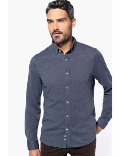 K-KA507-LONG-SLEEVED JACQUARD KNIT SHIRT