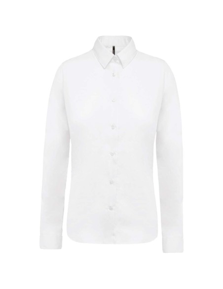 K-KA510-LADIES’ LONG-SLEEVED COTTON POPLIN SHIRT