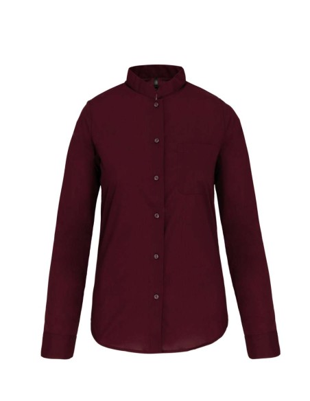 K-KA514-LADIES' LONG-SLEEVED MANDARIN COLLAR SHIRT