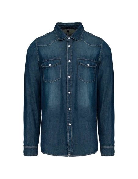 K-KA519-MEN'S LONG-SLEEVED DENIM SHIRT