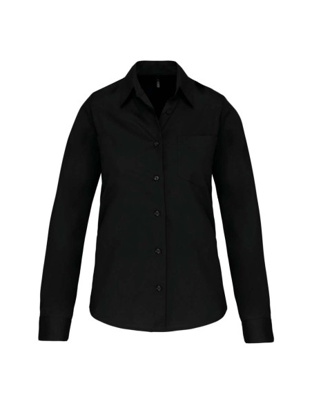 K-KA542-LADIES' LONG-SLEEVED COTTON POPLIN SHIRT