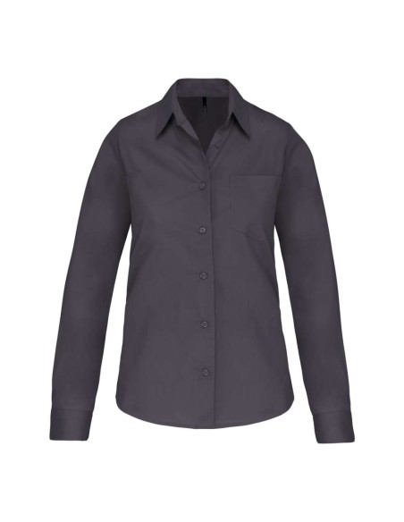 K-KA542-LADIES' LONG-SLEEVED COTTON POPLIN SHIRT