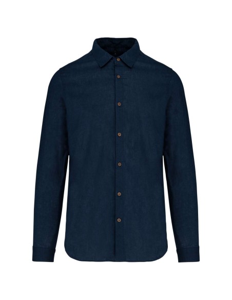 K-KA588-MEN'S LONG SLEEVE LINEN AND COTTON SHIRT