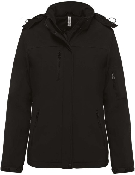 K-KA651-LADIES’ HOODED SOFTSHELL LINED PARKA