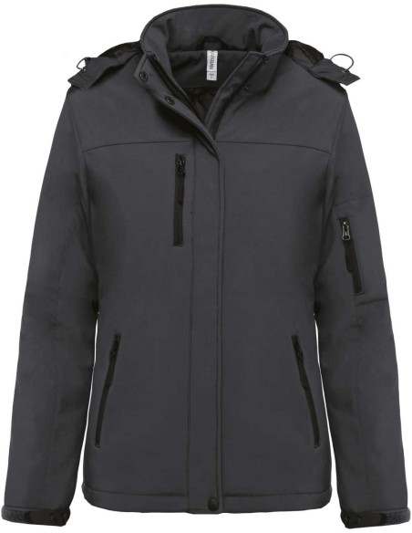 K-KA651-LADIES’ HOODED SOFTSHELL LINED PARKA