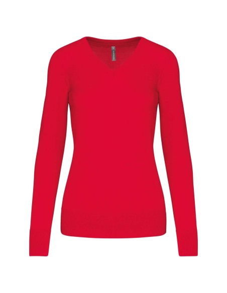 K-KA966-LADIES' V-NECK JUMPER