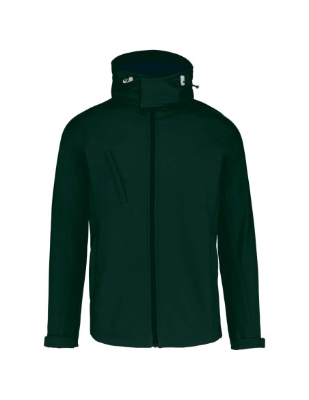 K-KB413-MEN'S DETACHABLE HOODED SOFTSHELL JACKET