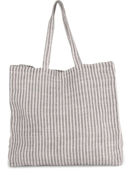 K-KI0236-JUCO STRIPED SHOPPER BAG