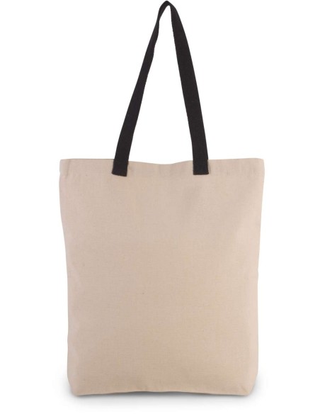K-KI0278-SHOPPER BAG WITH GUSSET AND CONTRAST COLOUR HANDLE