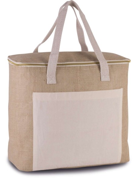 K-KI0354-JUTE COOL BAG - LARGE SIZE