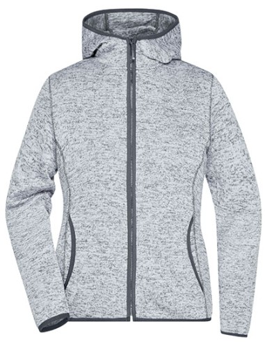 DAI-JN588-Ladies Knitted Fleece Hoody