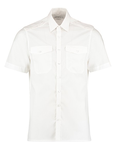 K-KK133-Mens Tailored Fit Pilot Shirt Short Sleeve