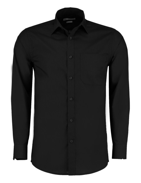 K-KK142-Mens Tailored Fit Poplin Shirt Long Sleeve
