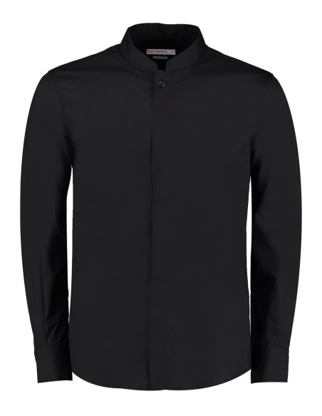 K-KK161-Chemise cintrée à col Mao à manches longues