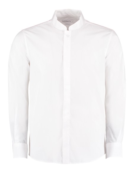 K-KK161-Chemise cintrée à col Mao à manches longues