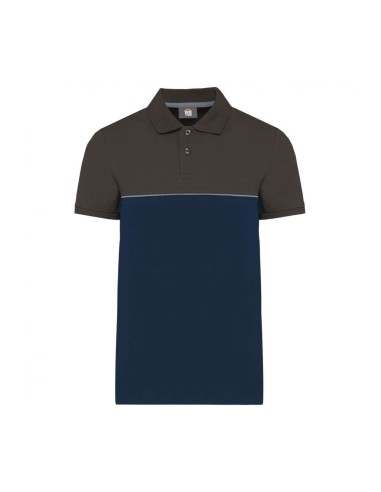 DES-WK210-UNISEX ECO-FRIENDLY TWO-TONE SHORT SLEEVE POLO SHIRT