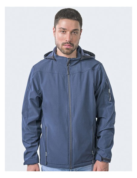 HRM-1101-Mens Hooded Soft-Shell Jacket