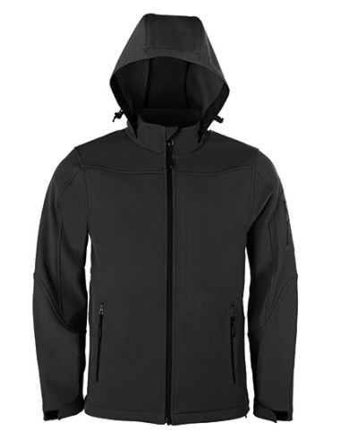 HRM-1101-Mens Hooded Soft-Shell Jacket
