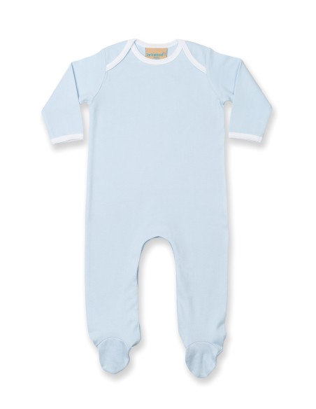 L-LW053-Pyjama une pièce contrasté à manches longues