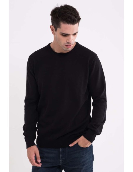 L-LW9188-MEN’S CREW NECK FINE GAUGE COTTON PULLOVER