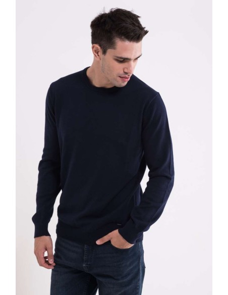 L-LW9188-MEN’S CREW NECK FINE GAUGE COTTON PULLOVER
