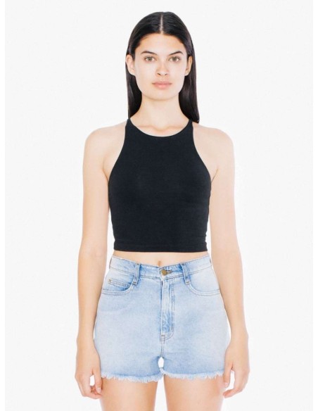 A-AA8369-WOMEN'S COTTON SPANDEX CROP TANK