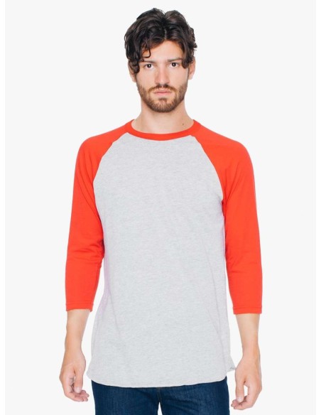 A-AABB453-UNISEX POLY-COTTON 3/4 SLEEVE RAGLAN T-SHIRT