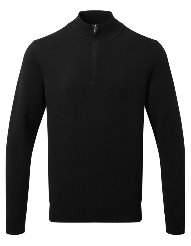 ASQ-AQ048-Mens Cotton Blend 1/4 Zip Sweater
