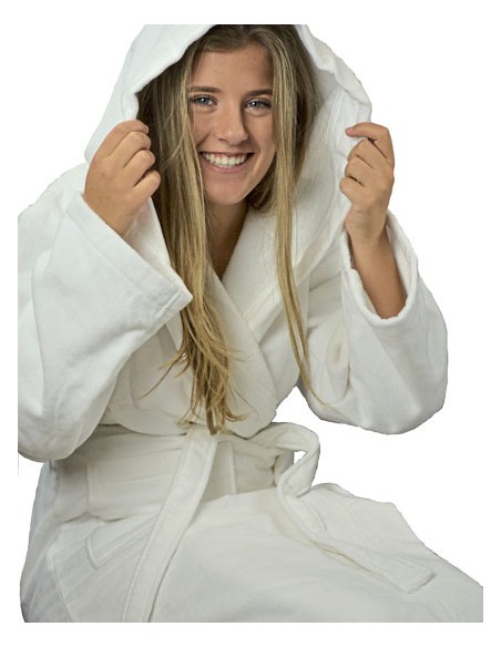 ART-AR029-DeLuxe Velour Bathrobe with hood