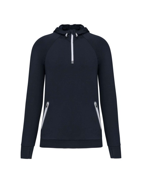 P-PA360-ZIP NECK HOODED SPORTS SWEATSHIRT