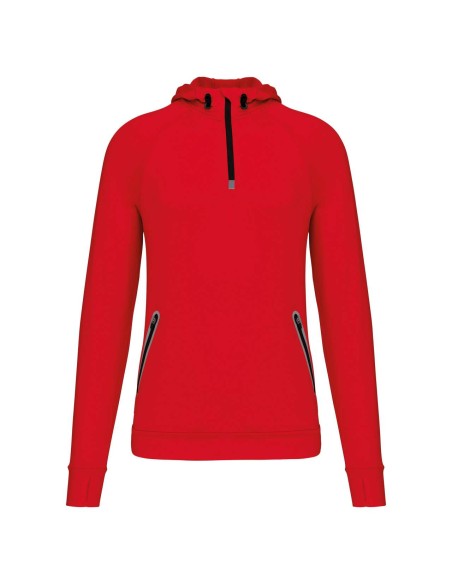 P-PA360-ZIP NECK HOODED SPORTS SWEATSHIRT
