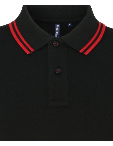 ASQ-AQ021-Polo passepoilé coupe classique femme - col contrasté