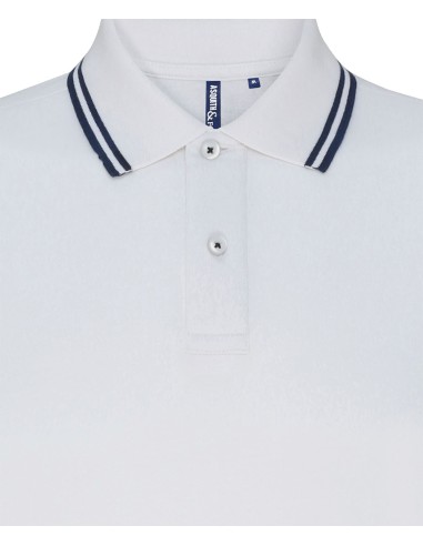 ASQ-AQ021-Polo passepoilé coupe classique femme - col contrasté
