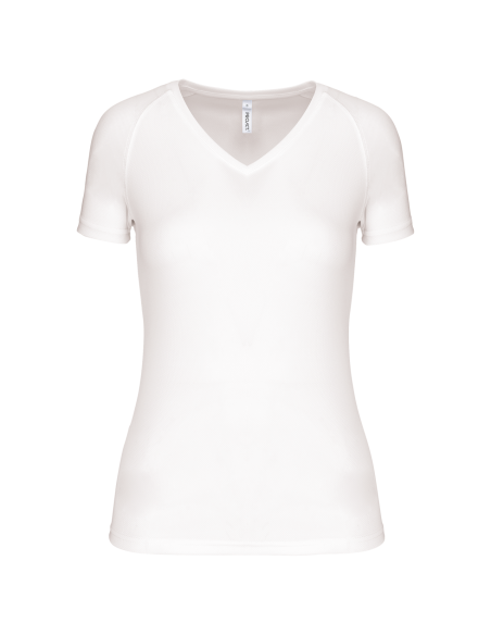 P-PA477-LADIES’ V-NECK SHORT SLEEVE SPORTS T-SHIRT