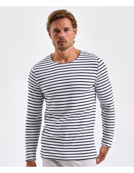 ASQ-AQ070-Mens Marinière Coastal Long Sleeve Tee