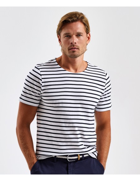 ASQ-AQ072-Mens Marinière Coastal Short Sleeve Tee