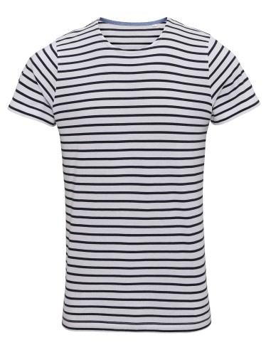 ASQ-AQ072-Mens Marinière Coastal Short Sleeve Tee