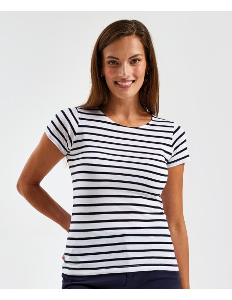 ASQ-AQ073-Womens Marinière Coastal Short Sleeve Tee