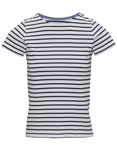 ASQ-AQ073-Womens Marinière Coastal Short Sleeve Tee